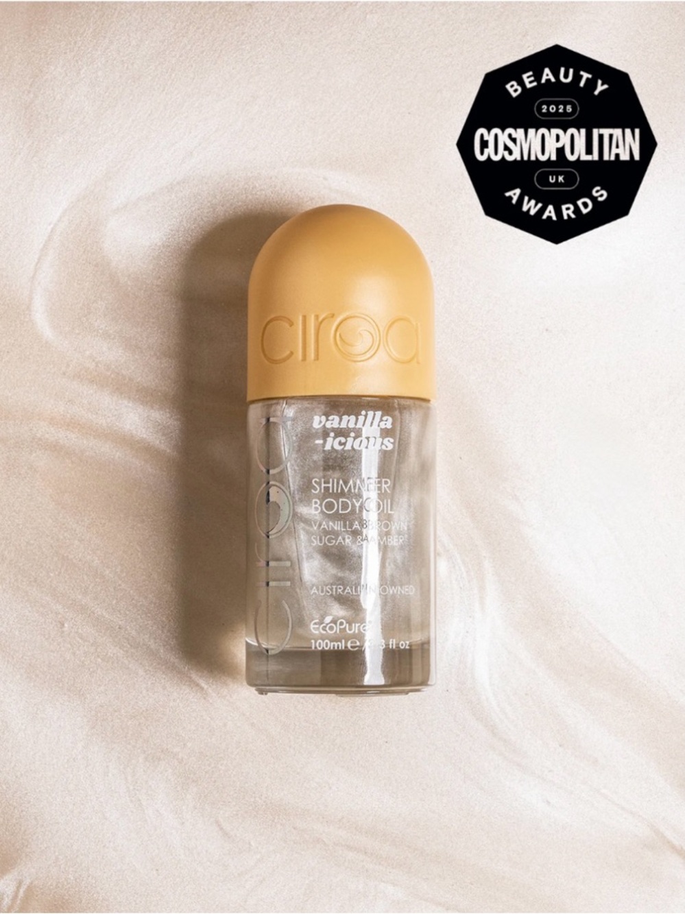 CIROA Vanilla-icious (Amber) SHIMMER BODY OIL 100ML/3.3 oz Beauty Award Winner